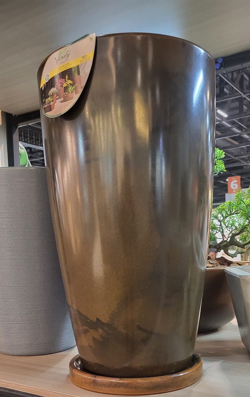 Maceta Pantanal Lisa 33X65 Marron Cafe Marmorato