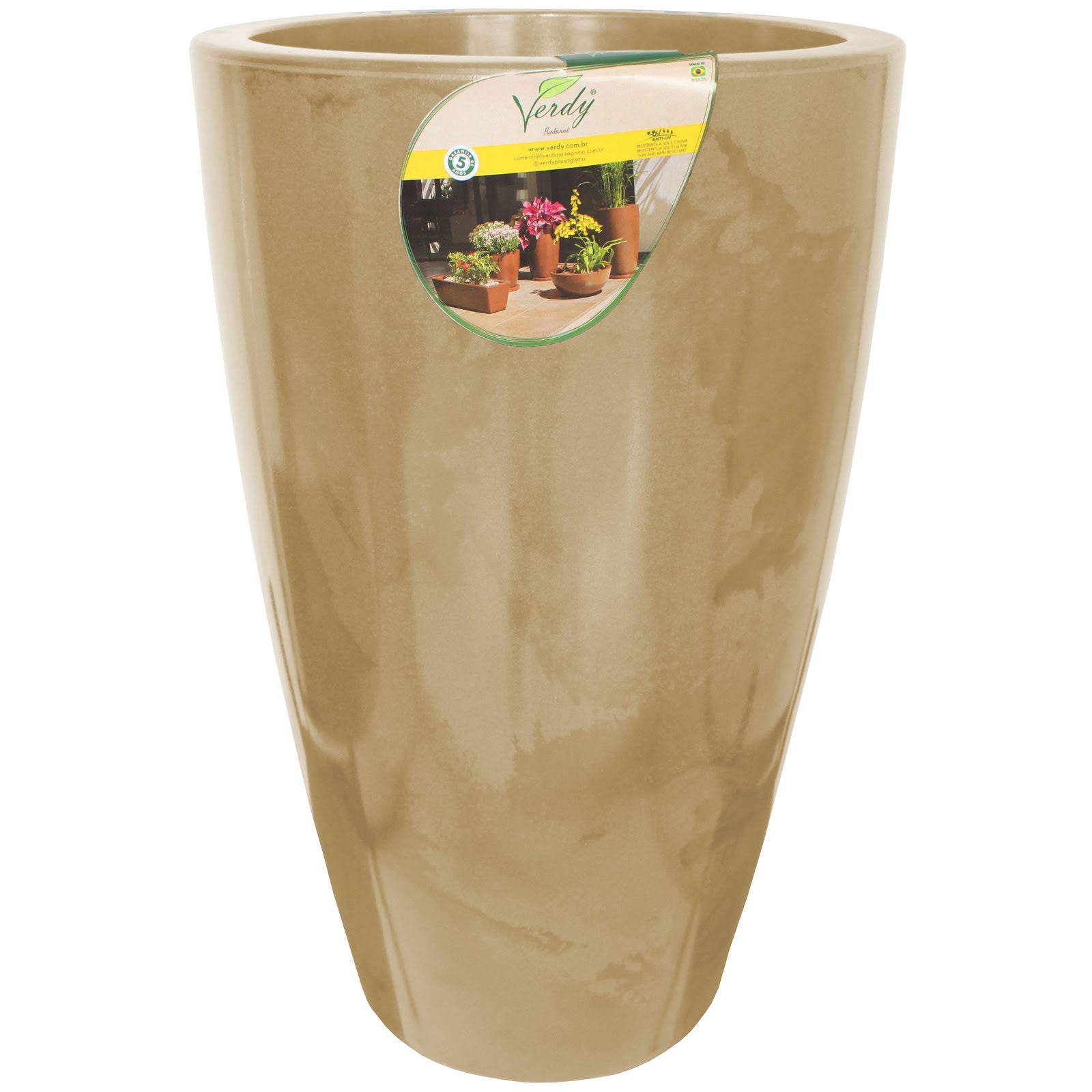 Maceta Pantanal Liso 33X65 Beige Marmorato