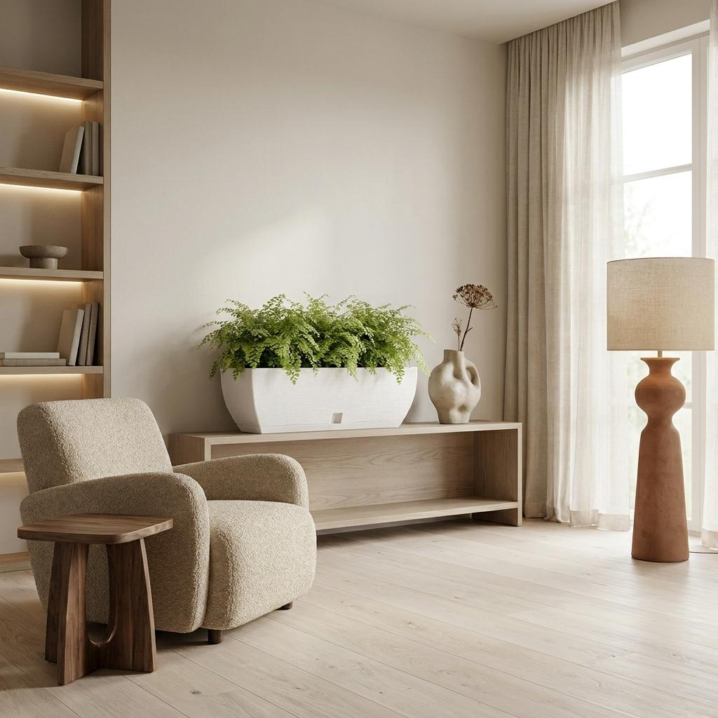 Maceta Amsterda 48x16 Efecto Piedra