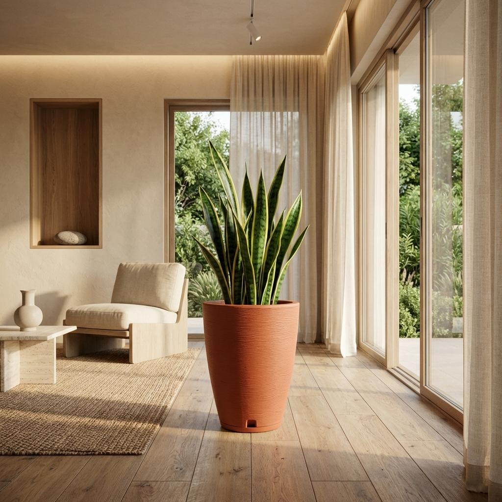 Maceta Amsterda 29x44 Efecto Piedra