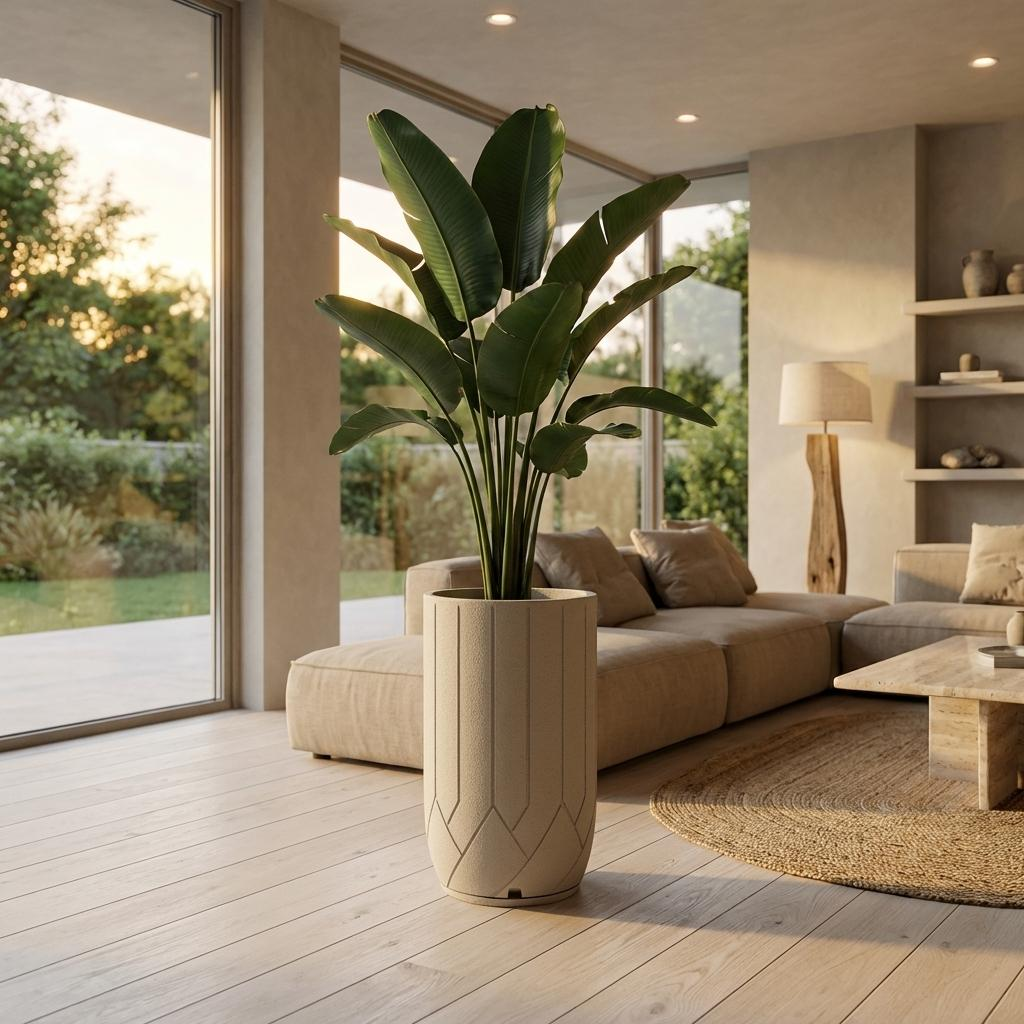 Maceta Valencia 41x75 Efecto Piedra